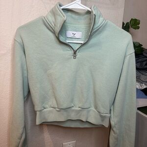 TNA quarter zip sweatshirt mint green size xxs